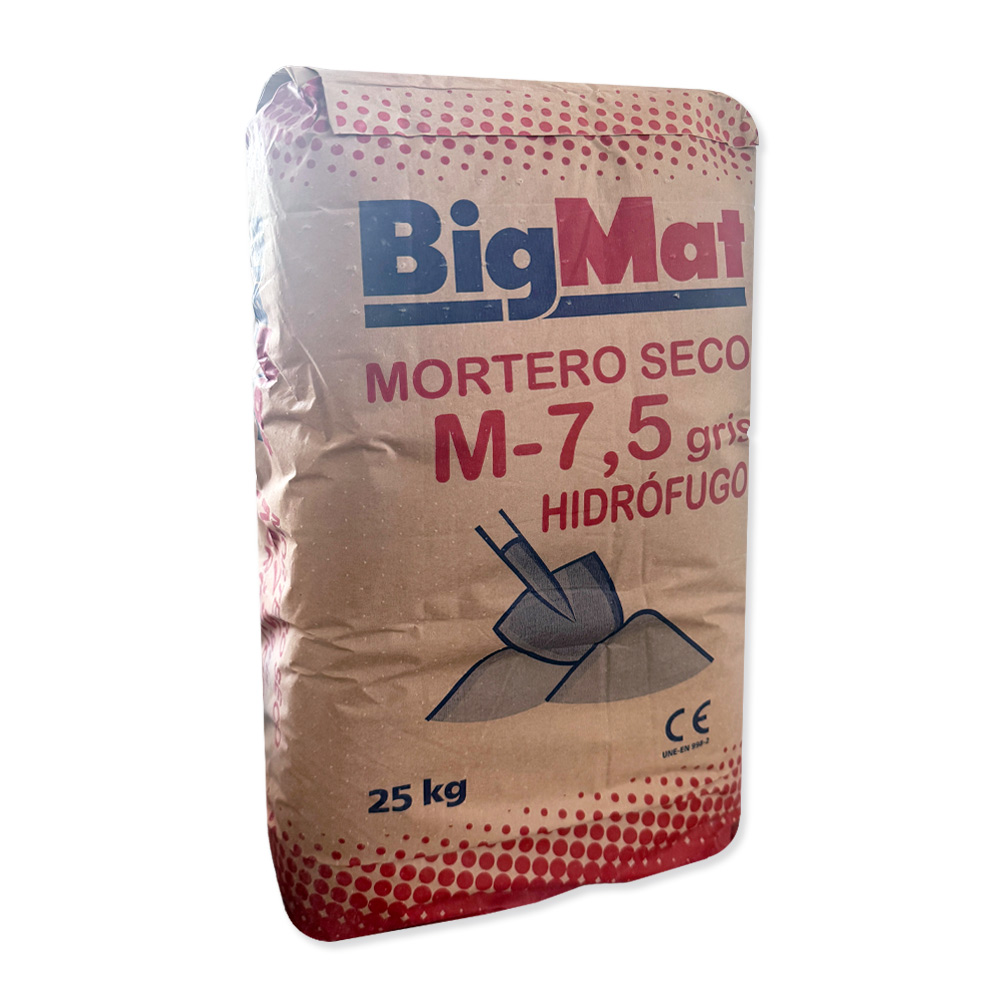 Mortero M7,5 Hidrófugo Gris (Saco 25 kg)