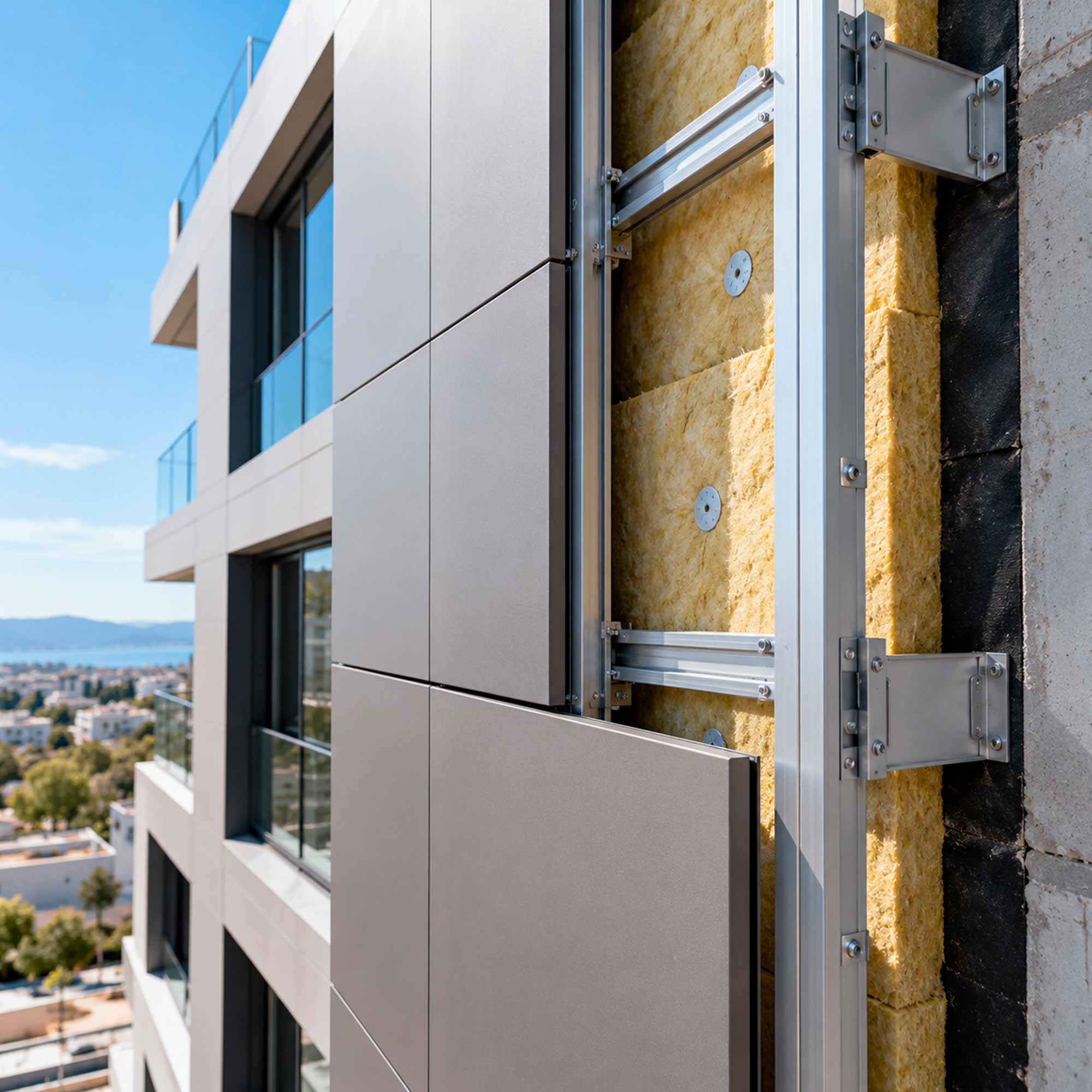 Rehabilitación de fachada con sistema SATE y materiales de construcción